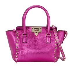 Micro Rockstud Metallic Bag, Leather, Pink, MII, DB/S, 3*